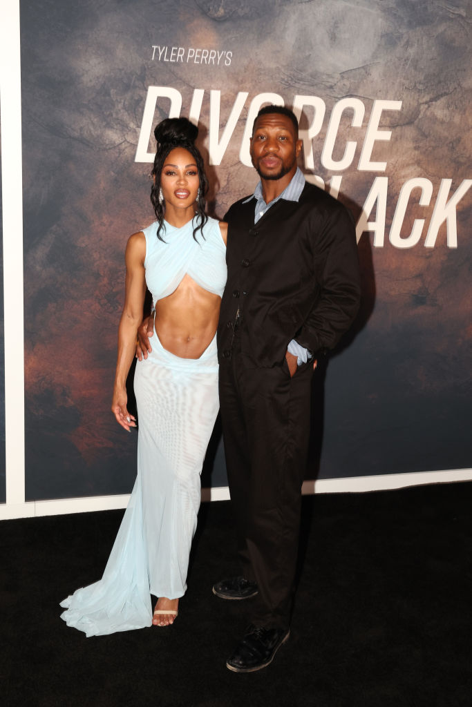 Meagan Good and Jonathan Majors