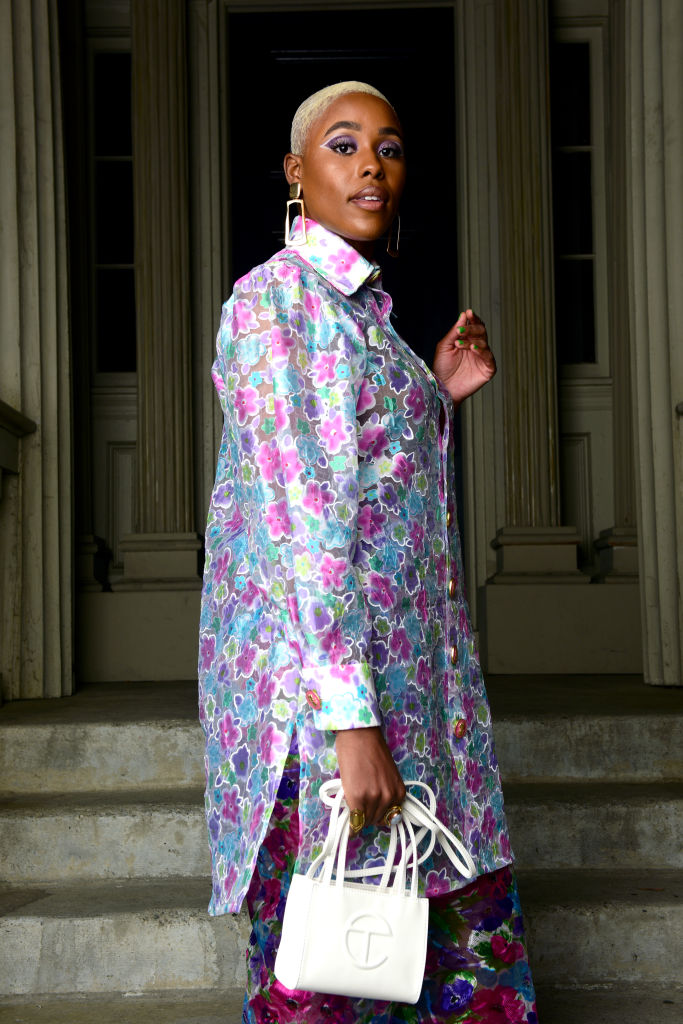 Jerrie Johnson gives couture, over-the-top, and trendy.