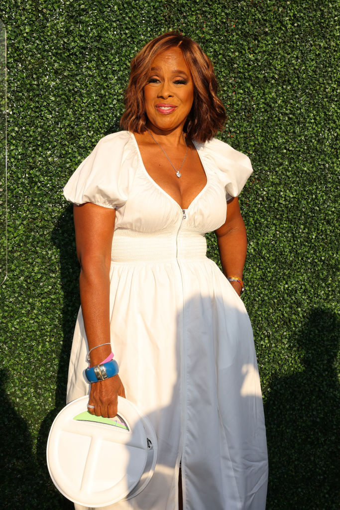 Gayle King is a vision in white.