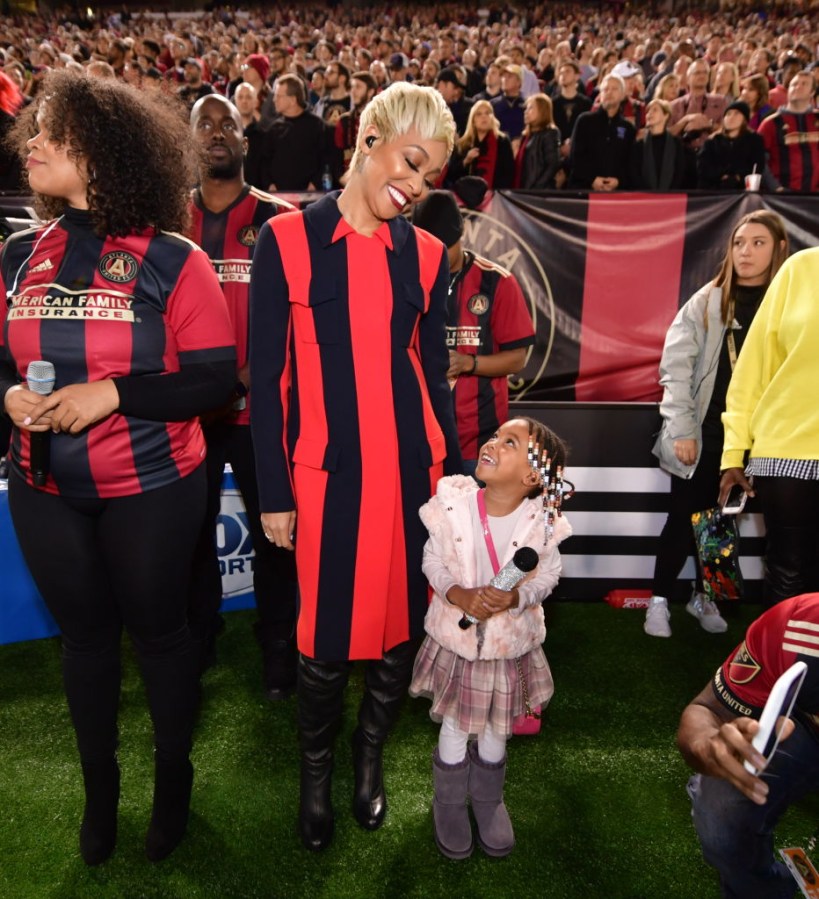 Monica Sings The National Anthem At The Atlanta United Vs Red Bull New York Inaugural MLS Game