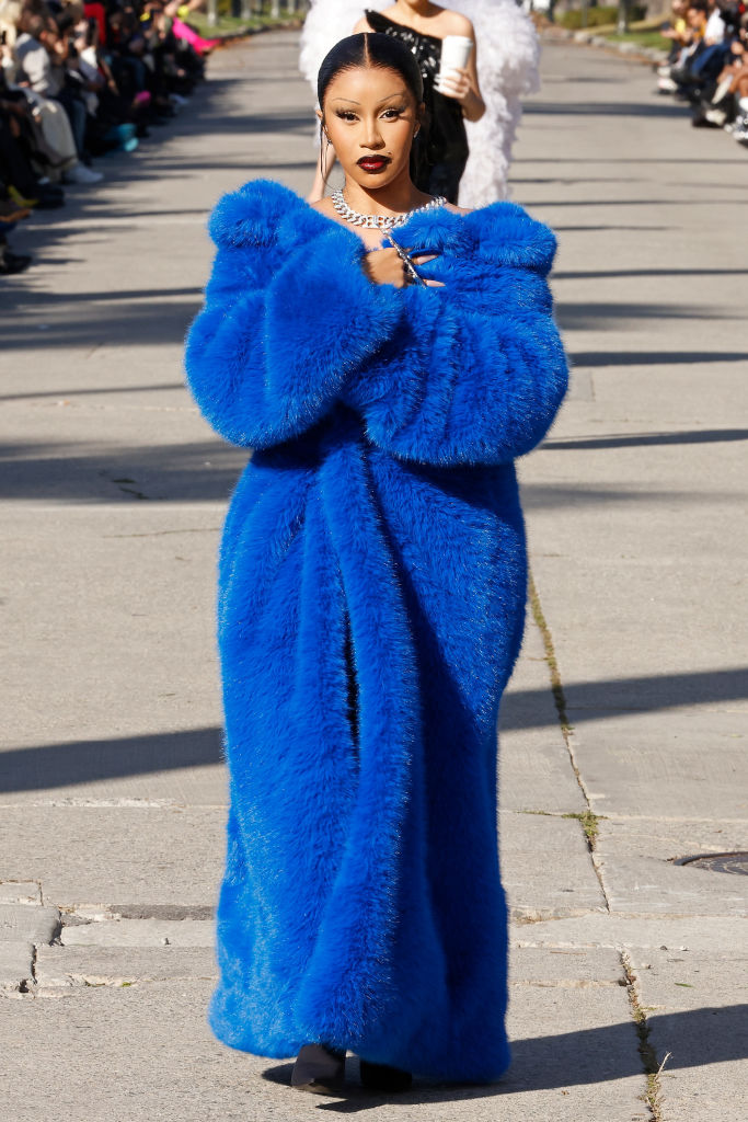 Monica, Cardi B & Serena Williams Stun In Balenciaga's Blue Fur Coat