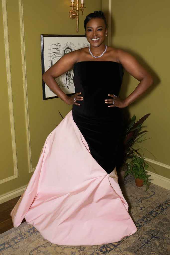 Wunmi Mosaku takes it in pink and black