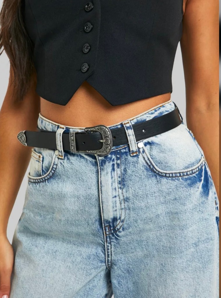 Black Western Buckle Belt