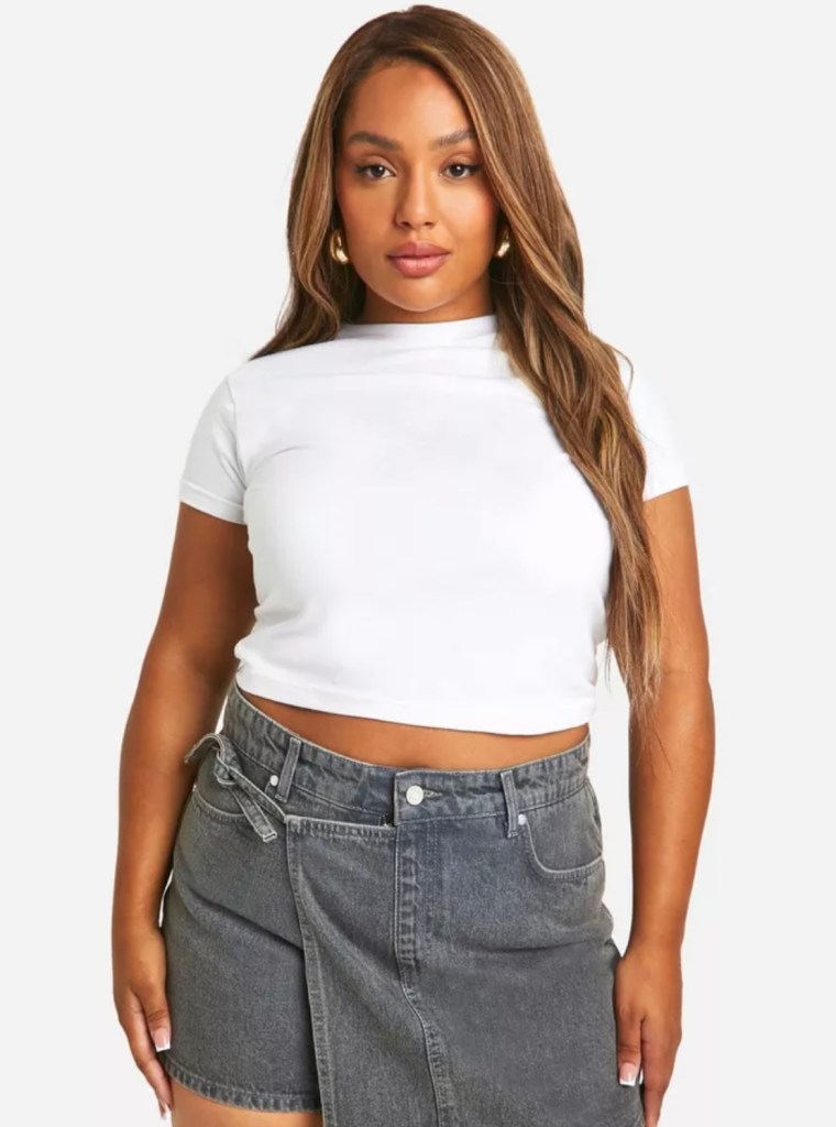 Wrap Tie Denim Skort