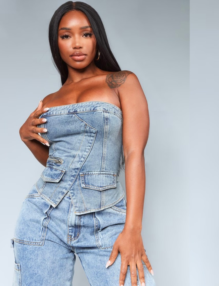 Denim Bandeau Corset