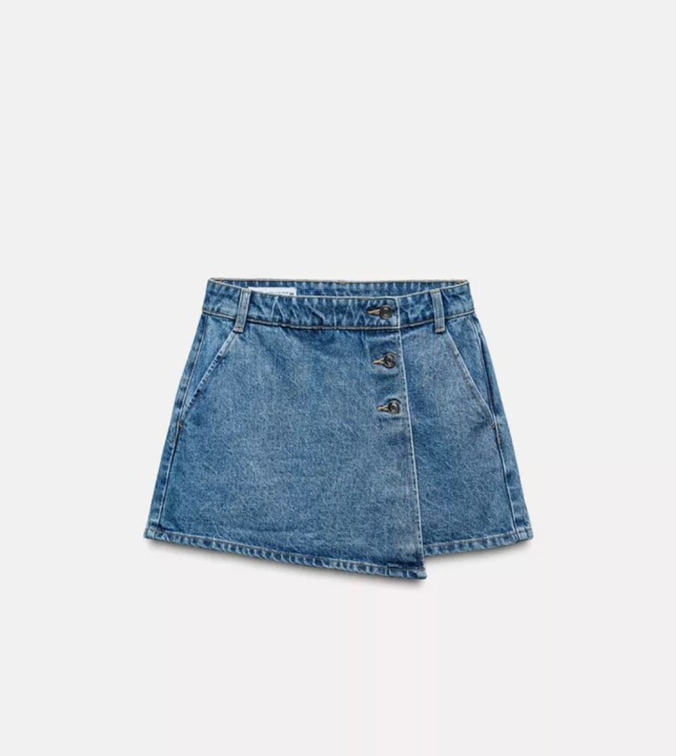 Denim Wrap Skort