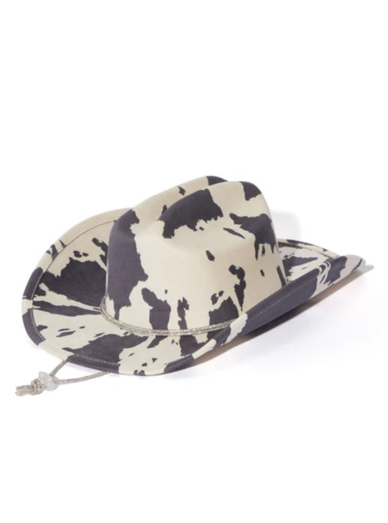 Cowhide Print Cowboy Hat