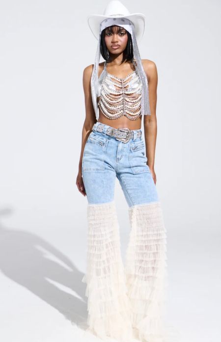 Ruffled-Bottom Pants