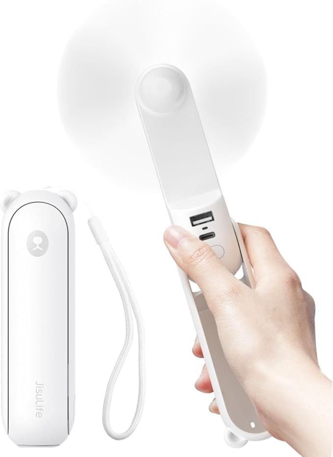 JISULIFE Handheld Fan with 4500 MAH Powerbank