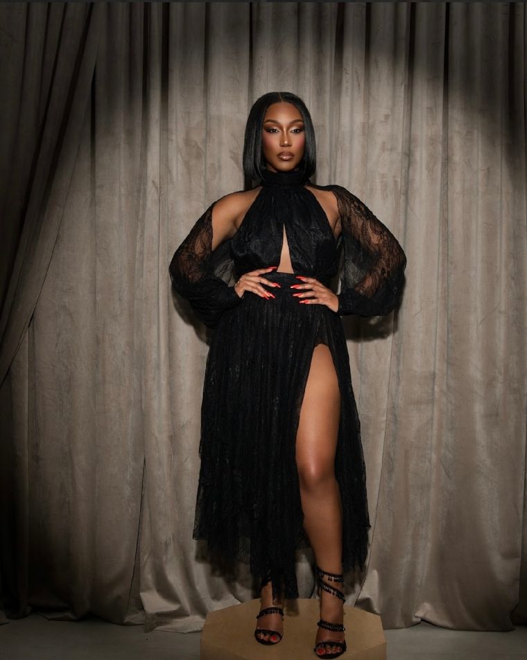 Claudia Black Lace Midi Dress