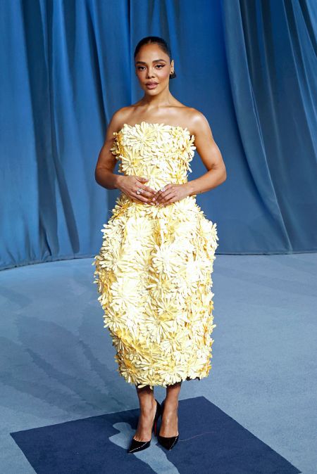 Tessa Thompson Blooms in Yellow Balenciaga