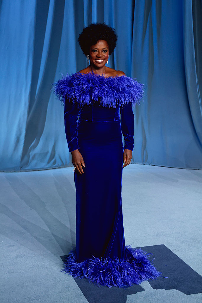 Viola Davis Reigns Supreme in Sapphire Velvet and Feathers
