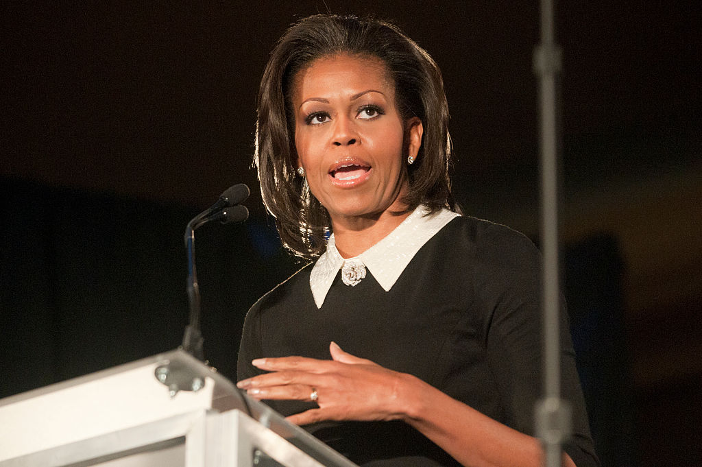 First Lady Michelle Obama delivers the keynote address at...