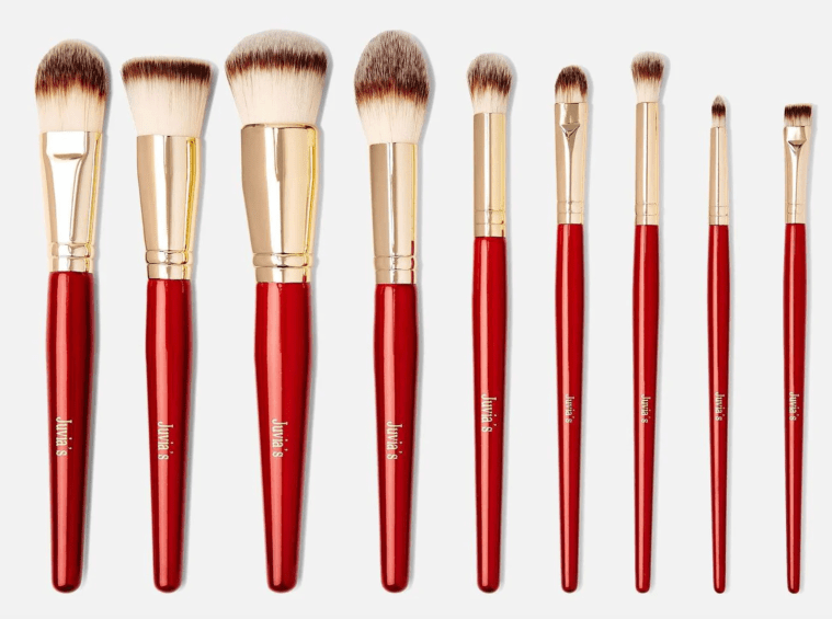 Juvia's Place 9-Piece Pro Red Face & Eye Makeup Brush Set