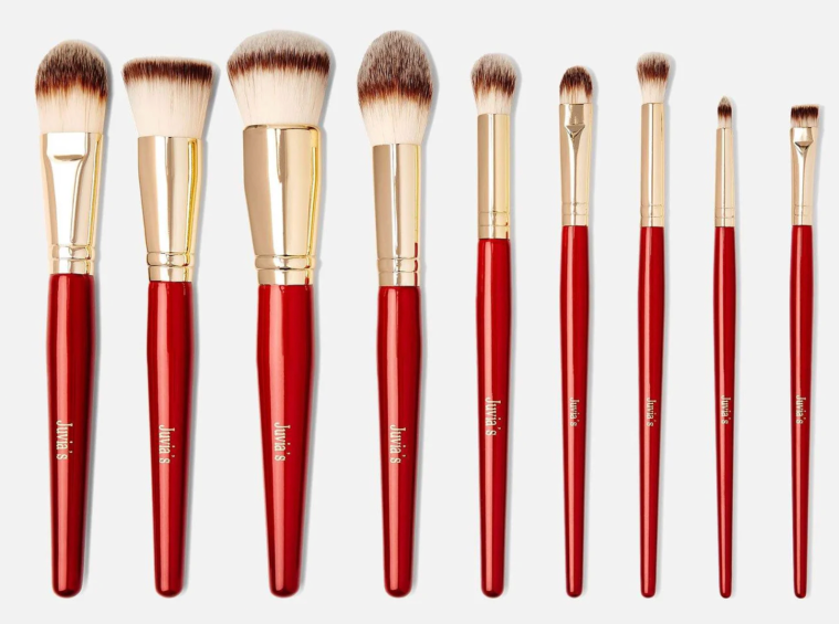 Juvia's Place 9-Piece Pro Red Face & Eye Makeup Brush Set