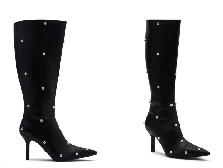Studded Knee-High Boots