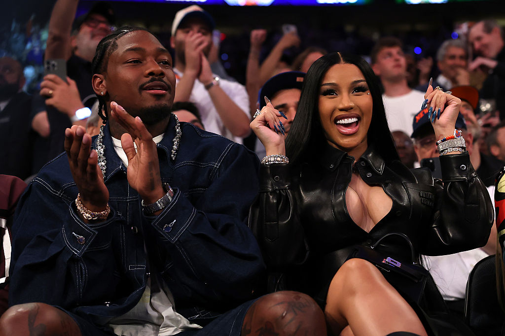 Cardi B Cheers On Stefon Diggs In Hot Pink Chanel