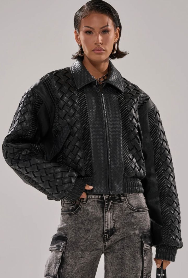 Patchwork Leather Bomber Jacket