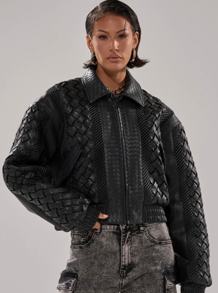 Patchwork Leather Bomber Jacket