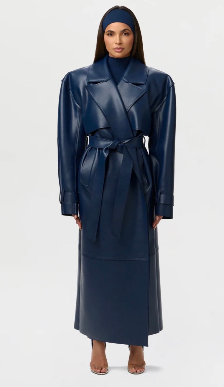 Vegan Leather Trench Coat