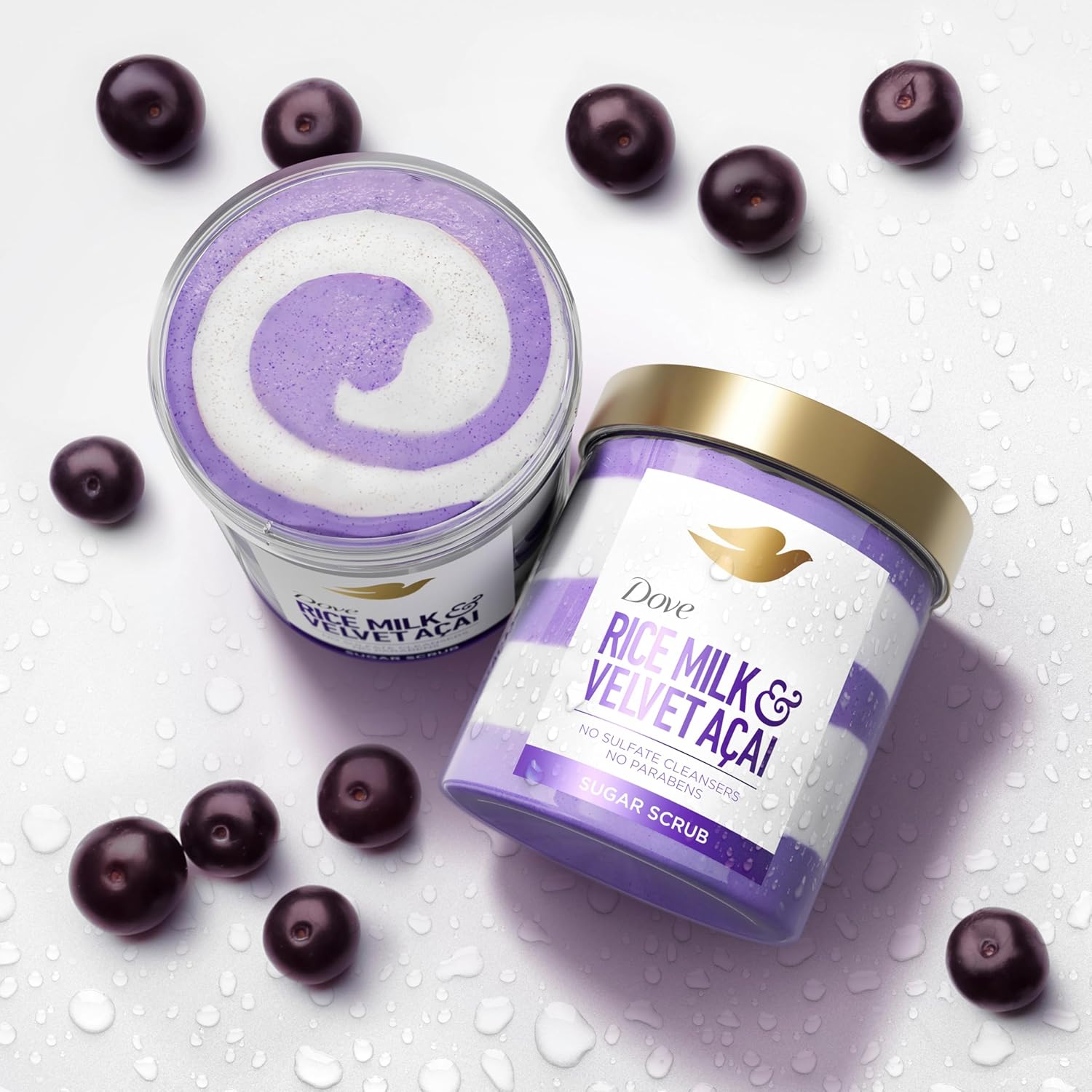 Dove Body Scrub Velvet Acai & Rice Milk