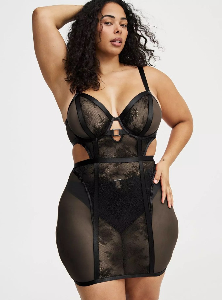 Mob Wife Strappy Underwire Lace Chemise - Torrid ($34.95)