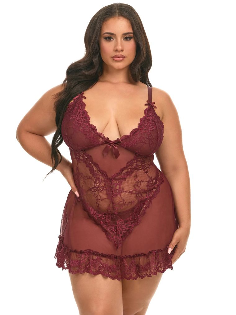 Curvy Valentine Lacey Babydoll - Oh La' La' Cheri ($49.00)