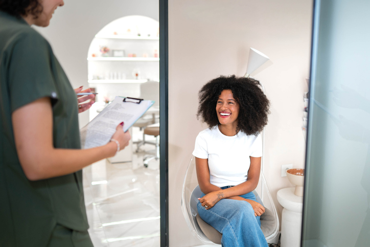 My new client in a beauty clinic