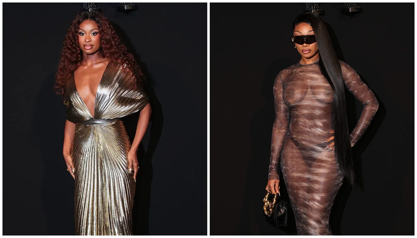 coco jones and megan thee stallion at roberto cavalli milan paris fashion week