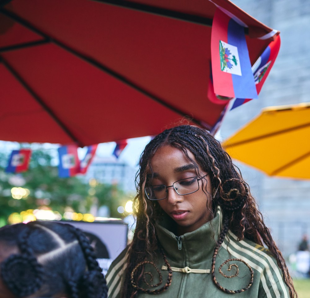 Hair Artist Kayra Theodore Beads & Braids At Brooklyn's World Cup